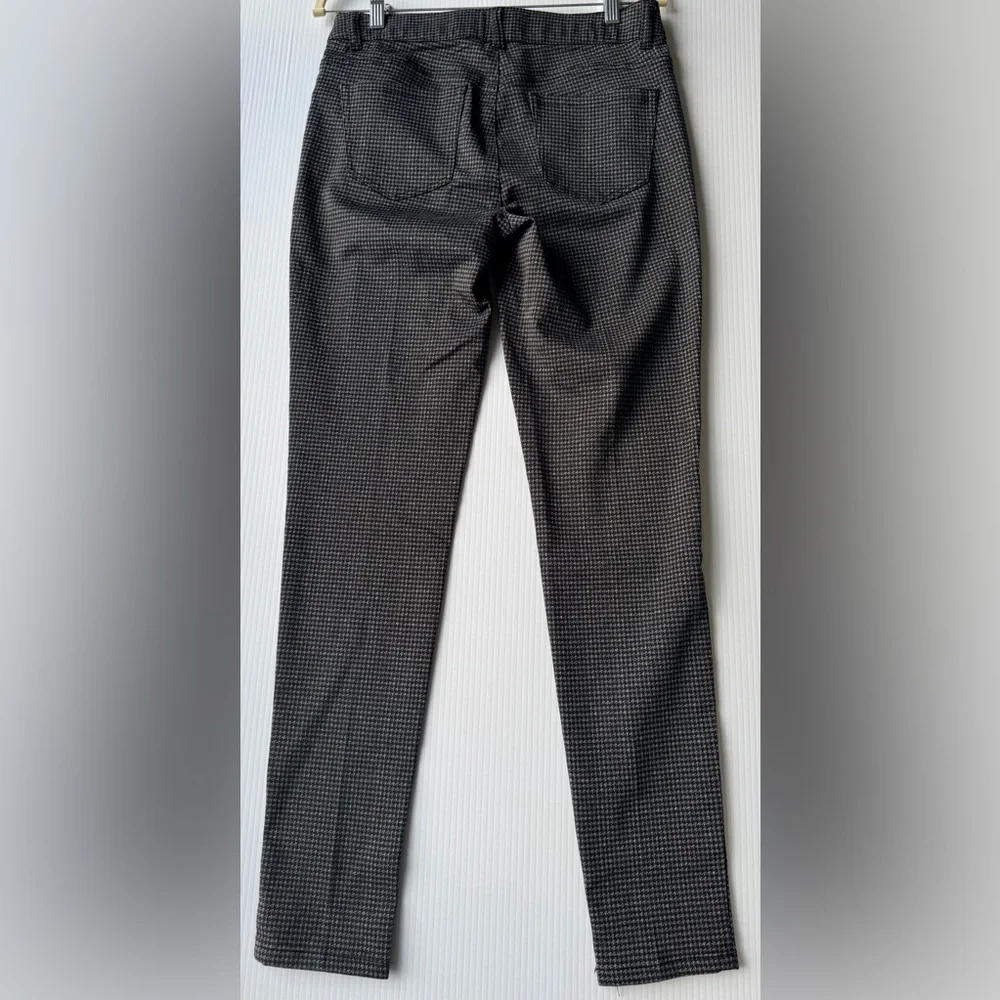 Democracy Black & Gray Houndstooth Micro-Check Slim Pants - Size 6